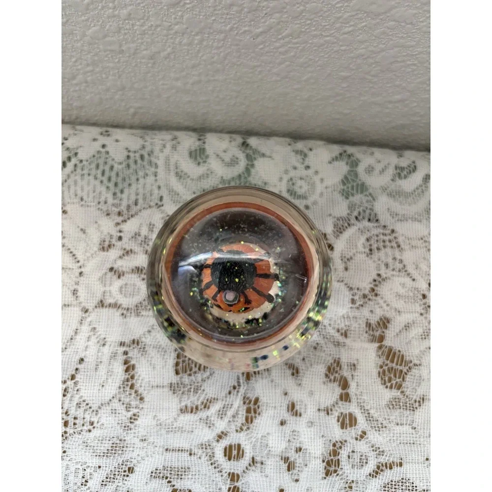Vintage Halloween Jack-O'-Lantern Spider Water Globe